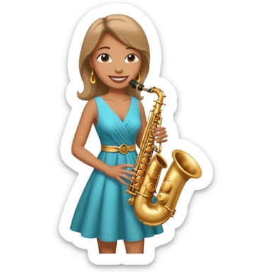 woman Swing jazz musician playing saxophone sticker