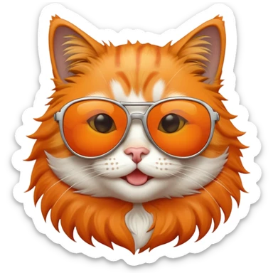 Cringe cat wearing sunglasses  sticker