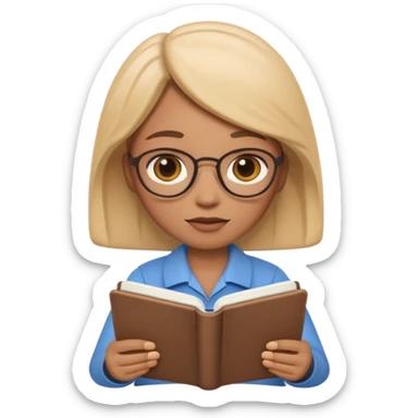 Apple Memoji-style 3D emoji of a calm counselor character with a notebook, soft shading, rounded shapes, warm colors, no background.
 sticker