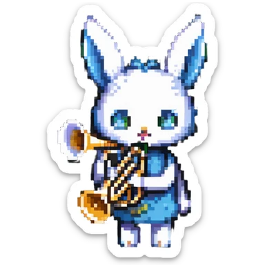 Character with trumpet-shaped ears sticker