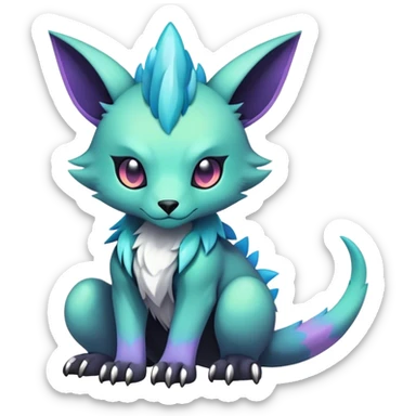 cool colorful dark pastel edgy fantasy animal hybrid Fakemon full body sticker