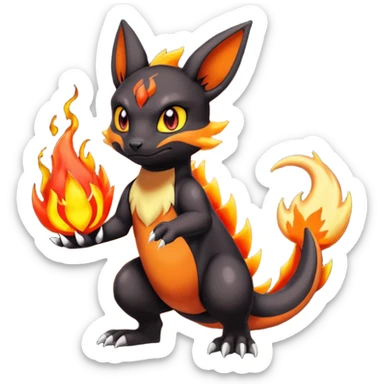 Umbreon-Charmander-Charmeleon-Guilmon-fusion sticker