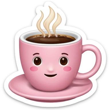 light-pink cup of coffee, no details sticker