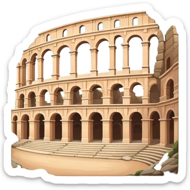 Pula Arena Landmark Emoji – Depicting the Roman amphitheater with its large stone arches. sticker