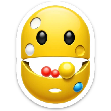 PAC man eating dots sticker