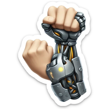 Cyborg arm and bicep with flexing shock sticker