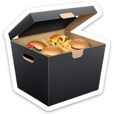 Takeaway Food Box black  sticker