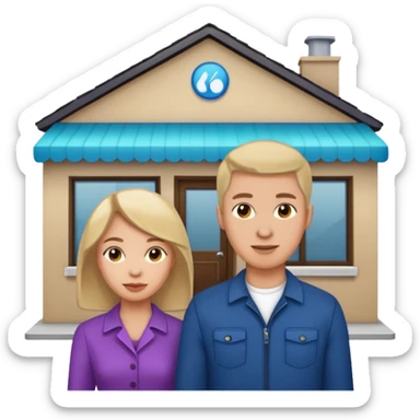 2 grown characters + shop building sticker