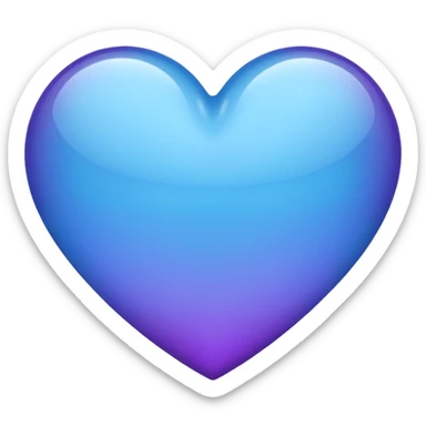 Heart color is between blue and purple sticker