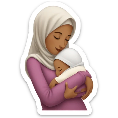 muslim wife with sleeping baby sticker