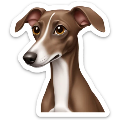 Brown Italian greyhound sticker
