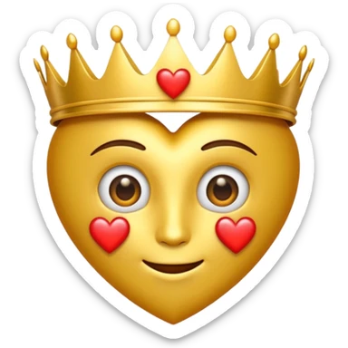 Un emoji con una corona y los ojos enamorados  sticker