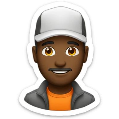 white trucker, orange palette sticker