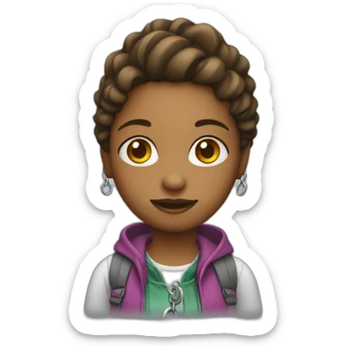 Girl with a keychain sticker