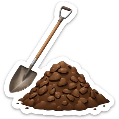 poop on shovel sticker