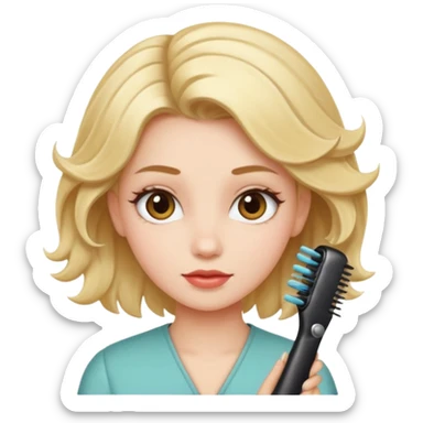 Girlwith  hairstyle tools  sticker