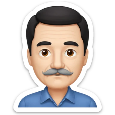 older man with dark black hair sticker