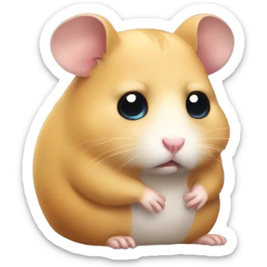 very sad hamster sticker