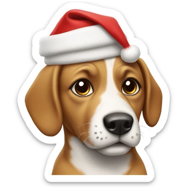 Dog with christmas hat sticker