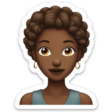 Pretty black girl with brown hair vogueing sticker