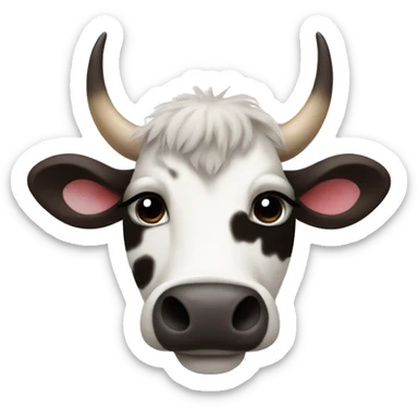 Fur heart cow print sticker
