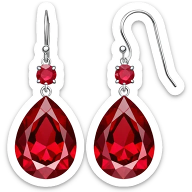 Shiny ruby earrings sticker