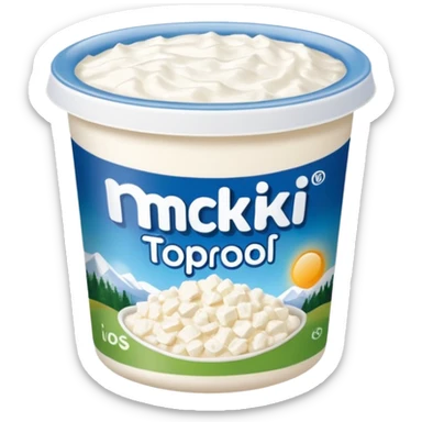 a pack of cottage cheese with the label "мягкий творог" sticker