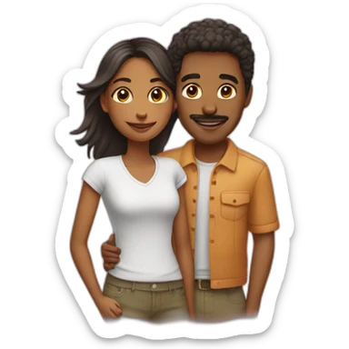 Couple mixte sticker