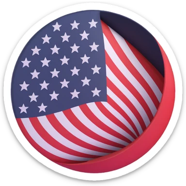 USA flag in a circle shape sticker