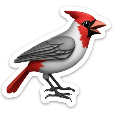 wesleyan university cardinal mascot bird  sticker