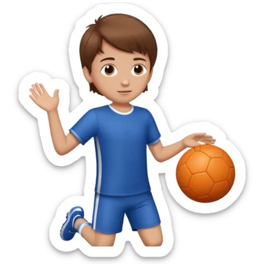 a son playing a ball sticker