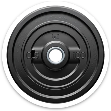 a black gym weight plate sticker