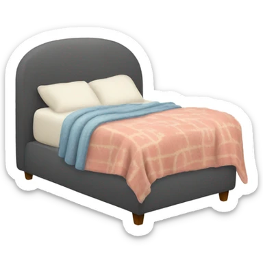 Bed with throw sticker
