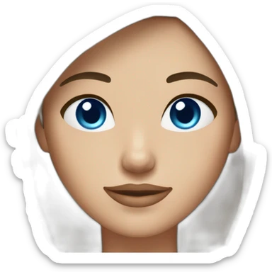 brunette with blue eyes and a bob haircut sticker