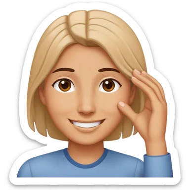 smirking face with hand on forehead sticker