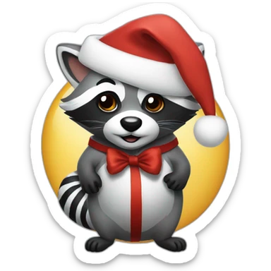 Santa Claus as a raccoon sticker