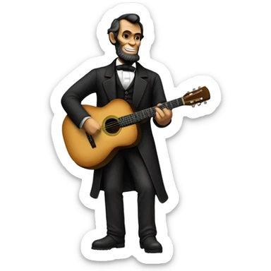 Abraham Lincoln playing the guitar  sticker