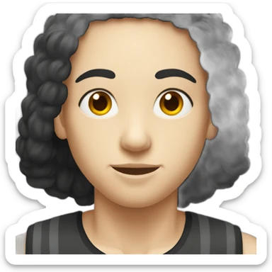 white marathon runner black hair sticker