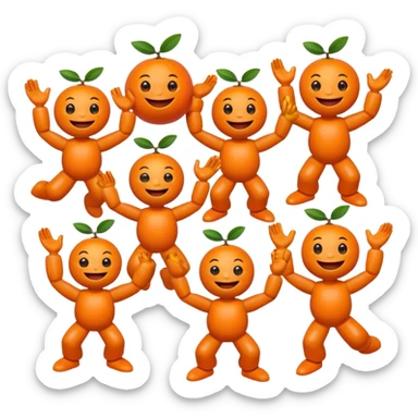 Кумедна мімішна мандаринка. 6 штук. з ручками і ніжками. У різних позах sticker