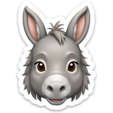 Cute donkey looking sideways sticker