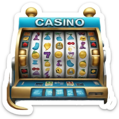 blue casino slot machine sticker