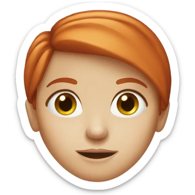 Redhead girl with dry nose sticker