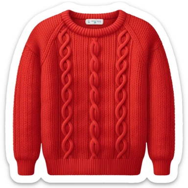 red knitwear sticker