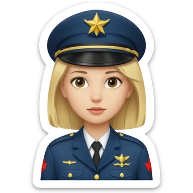 Girl wearing military uniform blonde hair sticker