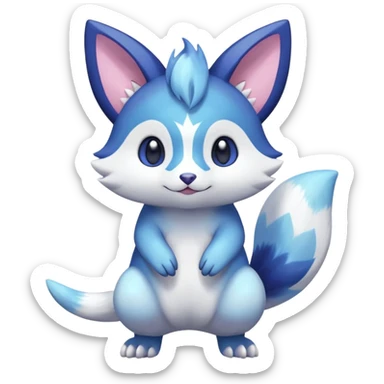 Shiny Exotic Colorful Pastel-Nebula-Gradients Furret-Meowstic-Zangoose-Hybrid (Full body) sticker