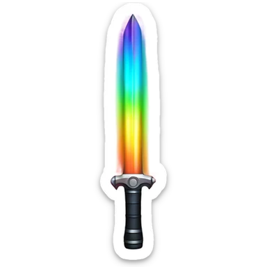 light saber sword with rainbow shiny ray blade sticker