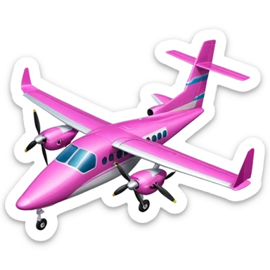 tiny pink (RGB: 220, 20, 120) tapered wing turboprop aircraft sticker