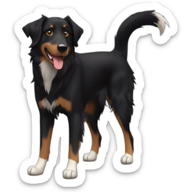Beauceron crossbred border collie black with short hair no brown sticker