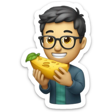 nerd comiendo pipas en un tejado mientras llueve sticker