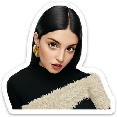 realistic portrait of girl sticker